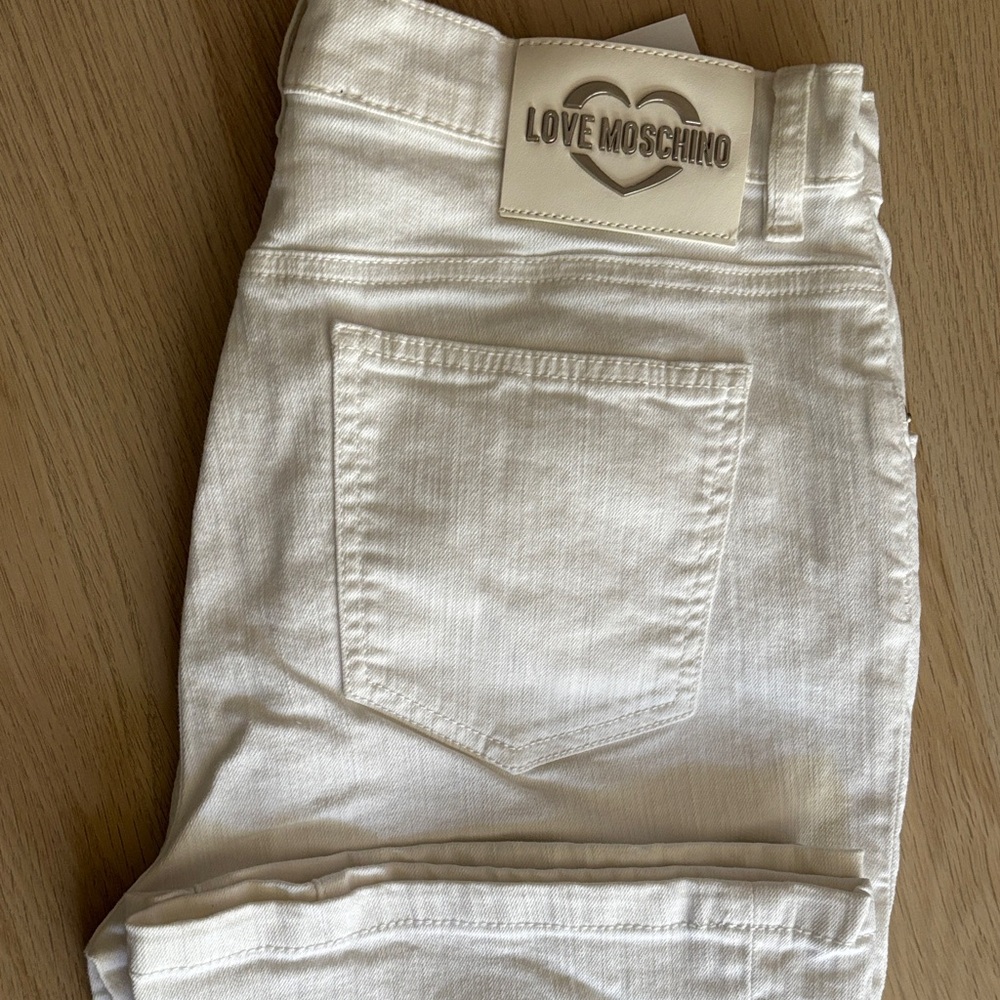 Love Moschino Cream Denim Pants